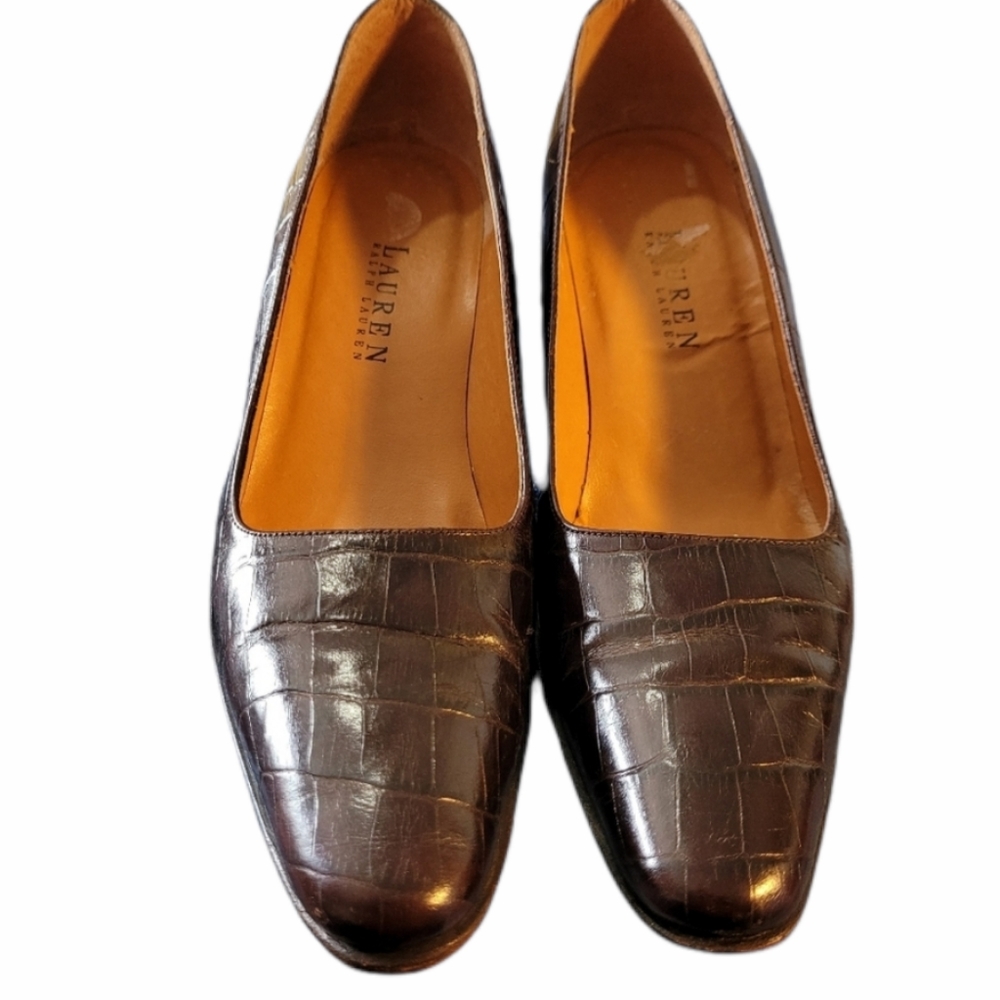 LAUREN RALPH LAUREN BROWN PUMP HEEL